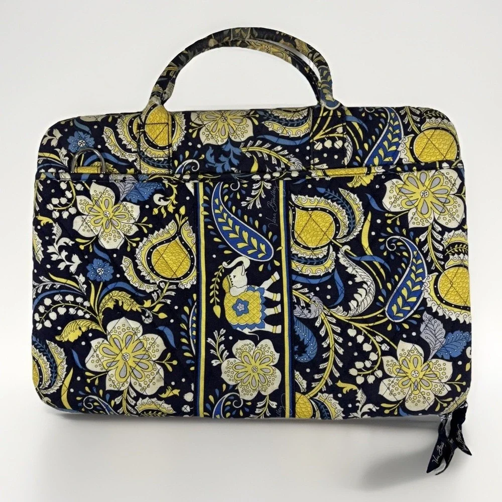 Vera Bradley Ellie Womens Handbag Multicolor Paisley Floral Portfolio Laptop Bag